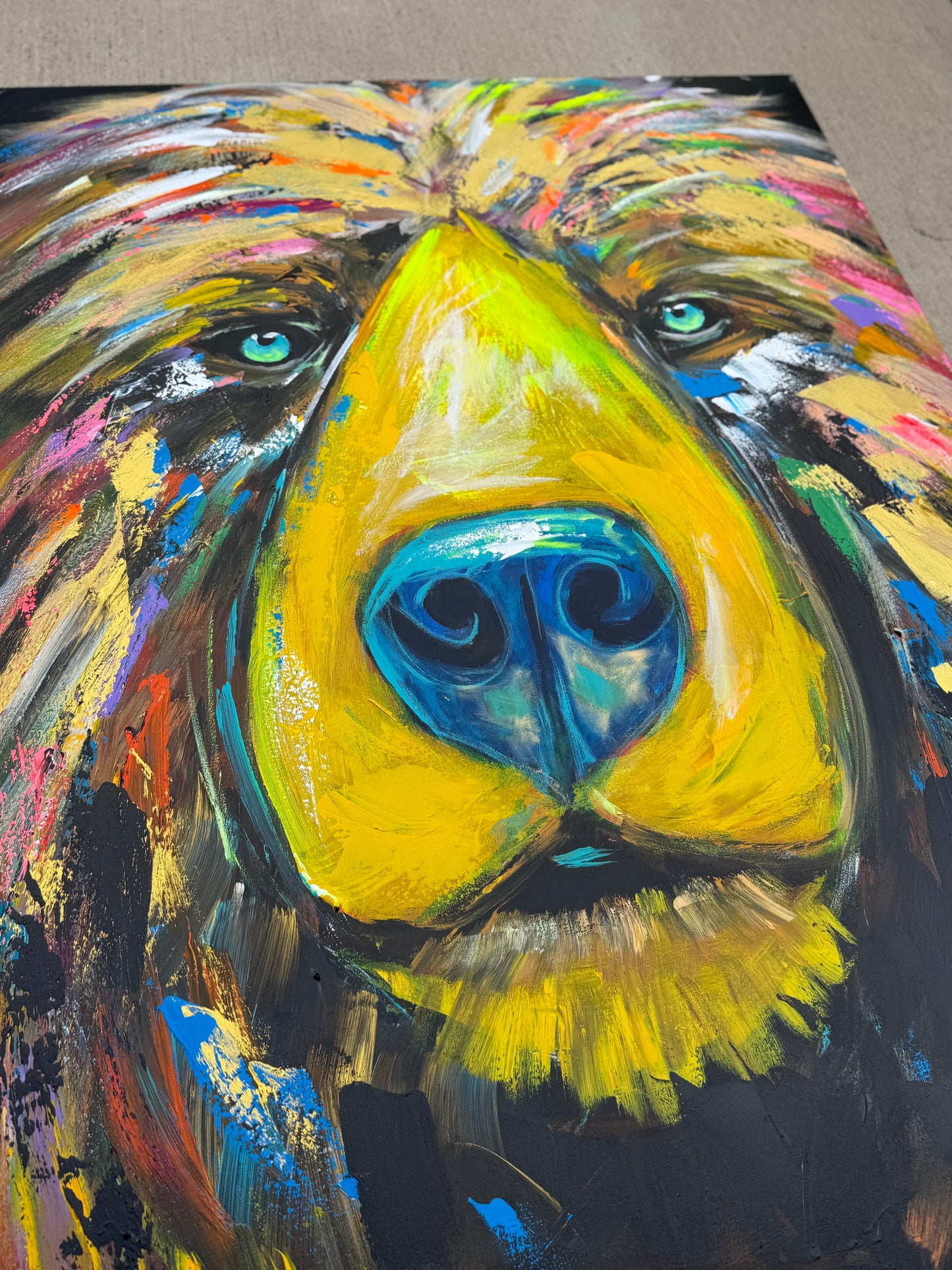 36x48 (Practice) Abstract Bear Painting