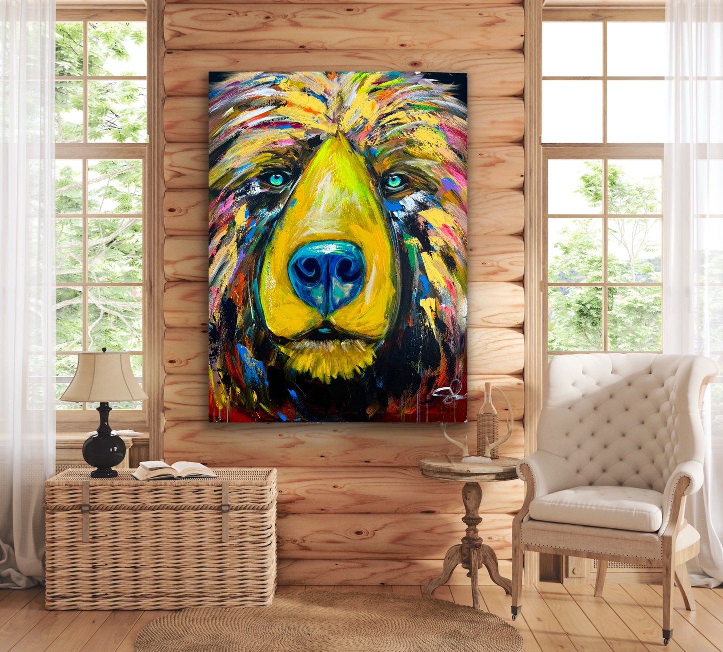 36x48 (Practice) Abstract Bear Painting