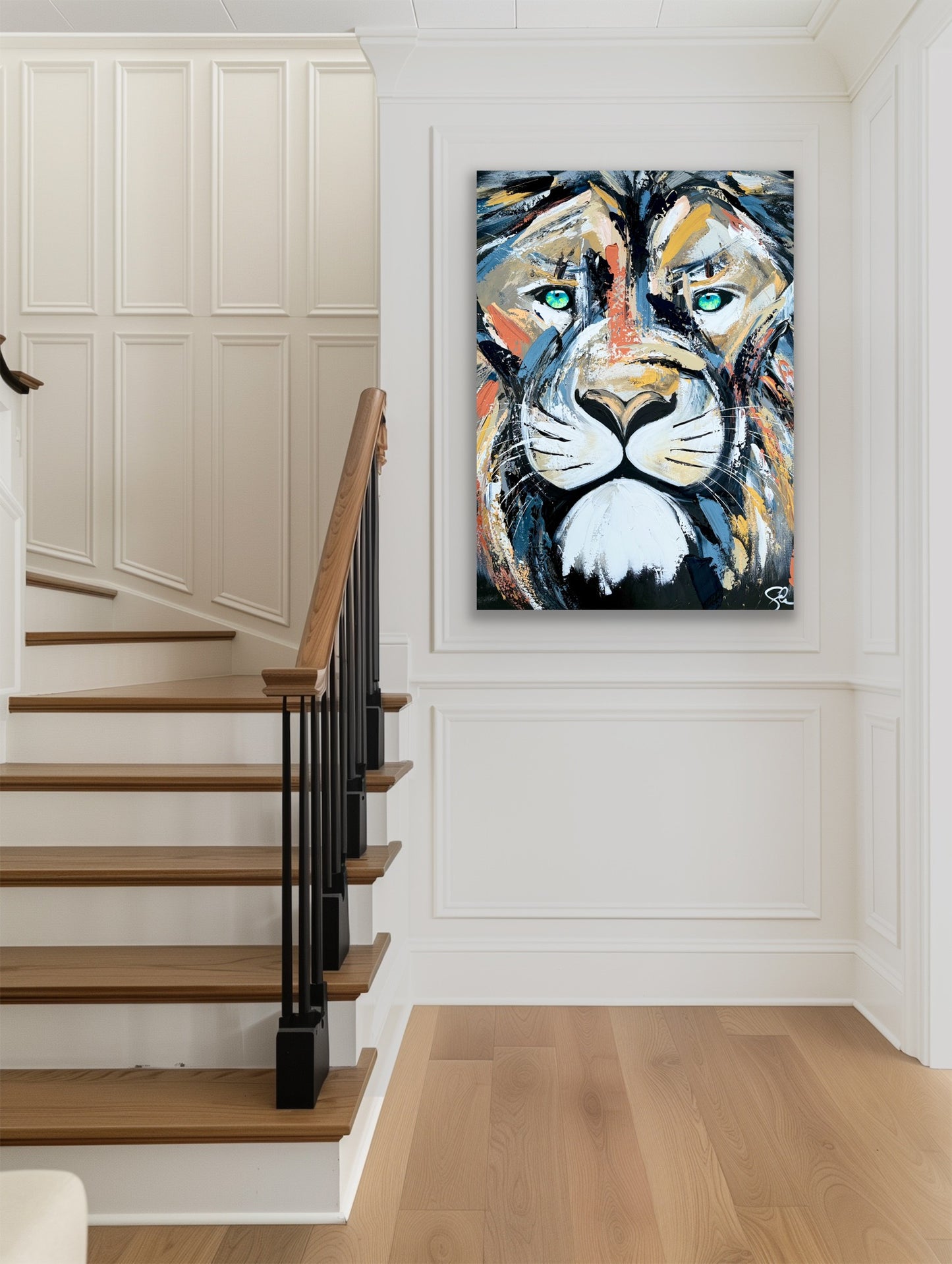 36x48 Live With Courage Original Lion Painting by Sam Glenn