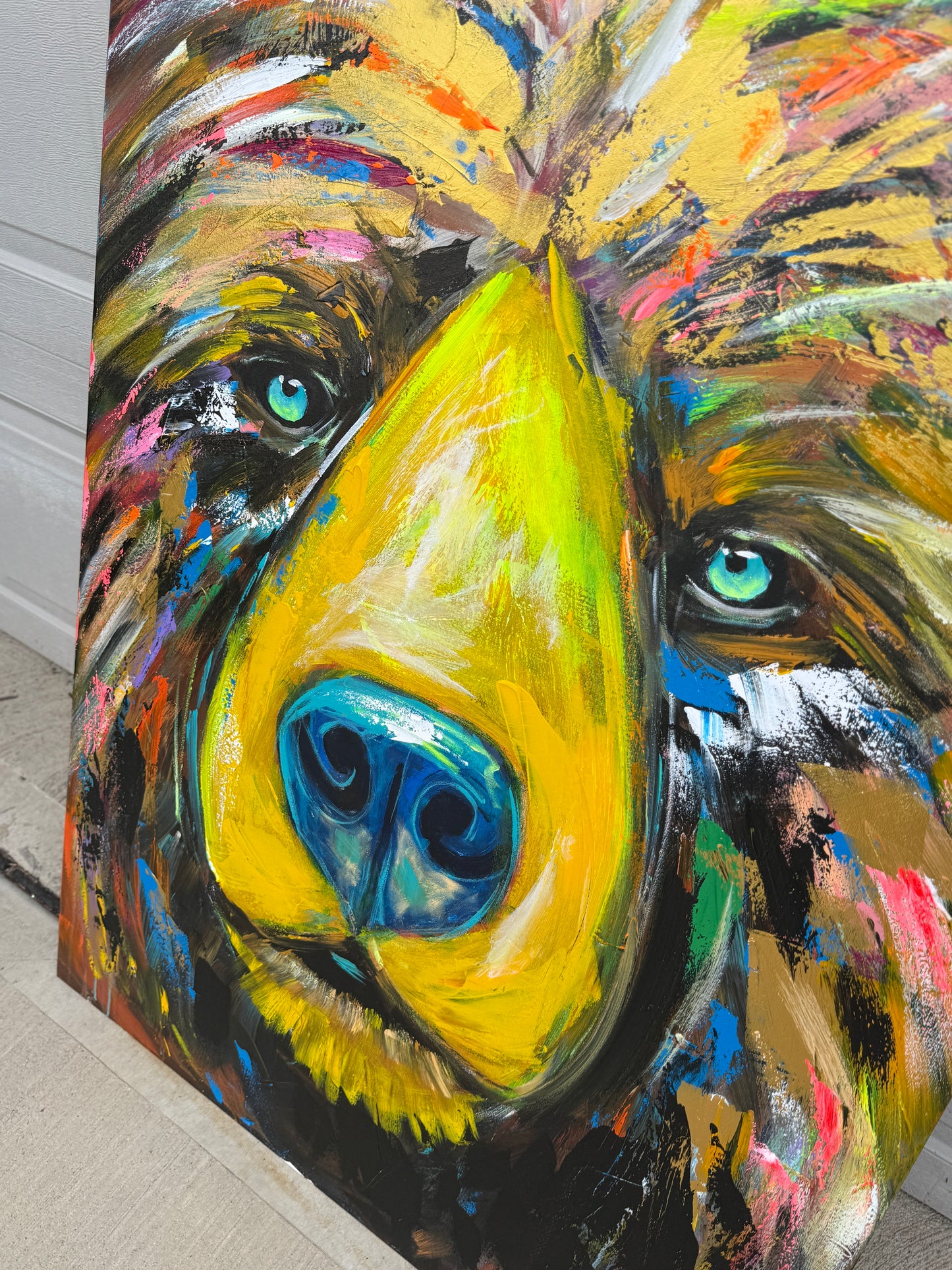 36x48 (Practice) Abstract Bear Painting