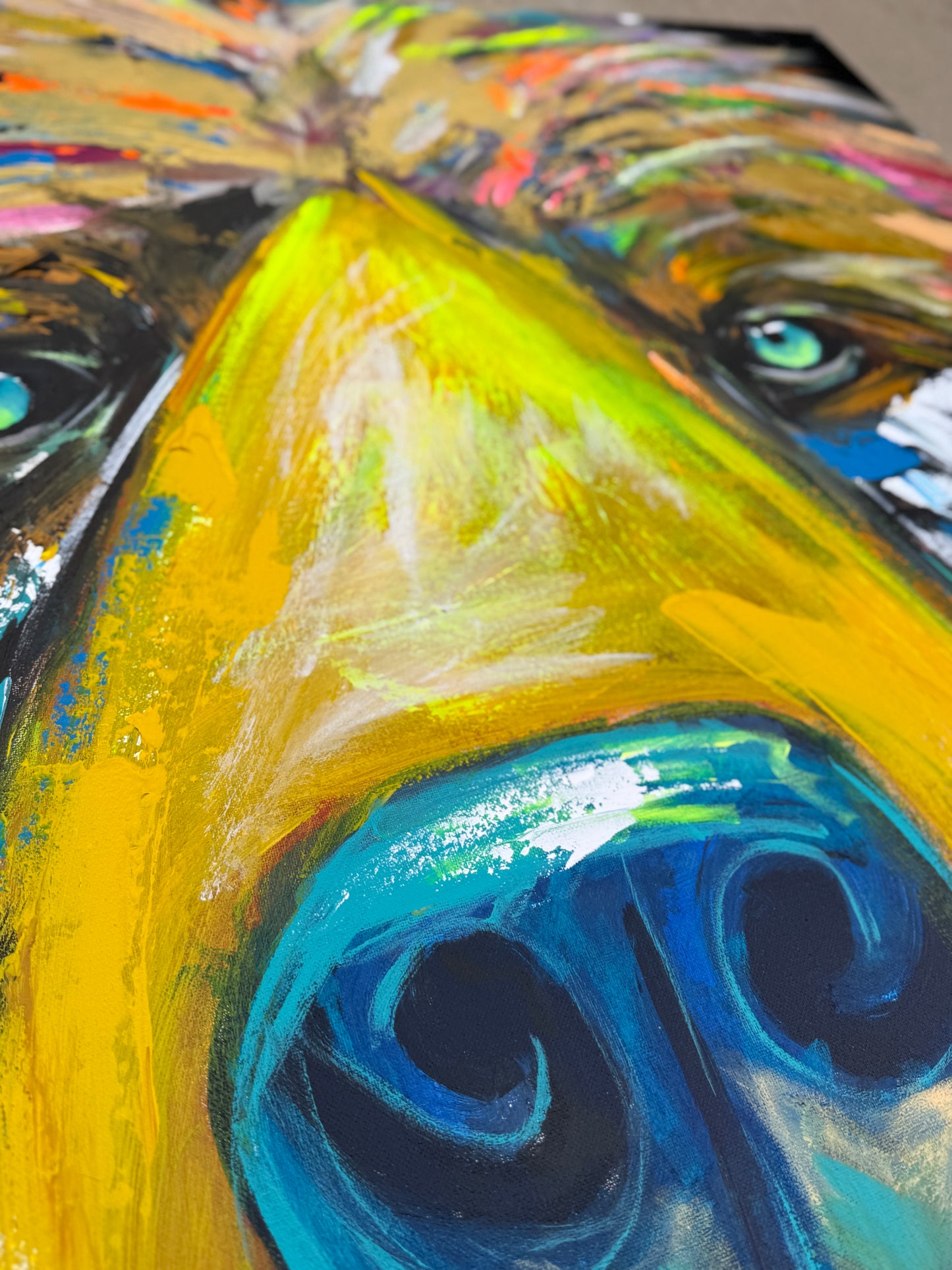 36x48 (Practice) Abstract Bear Painting