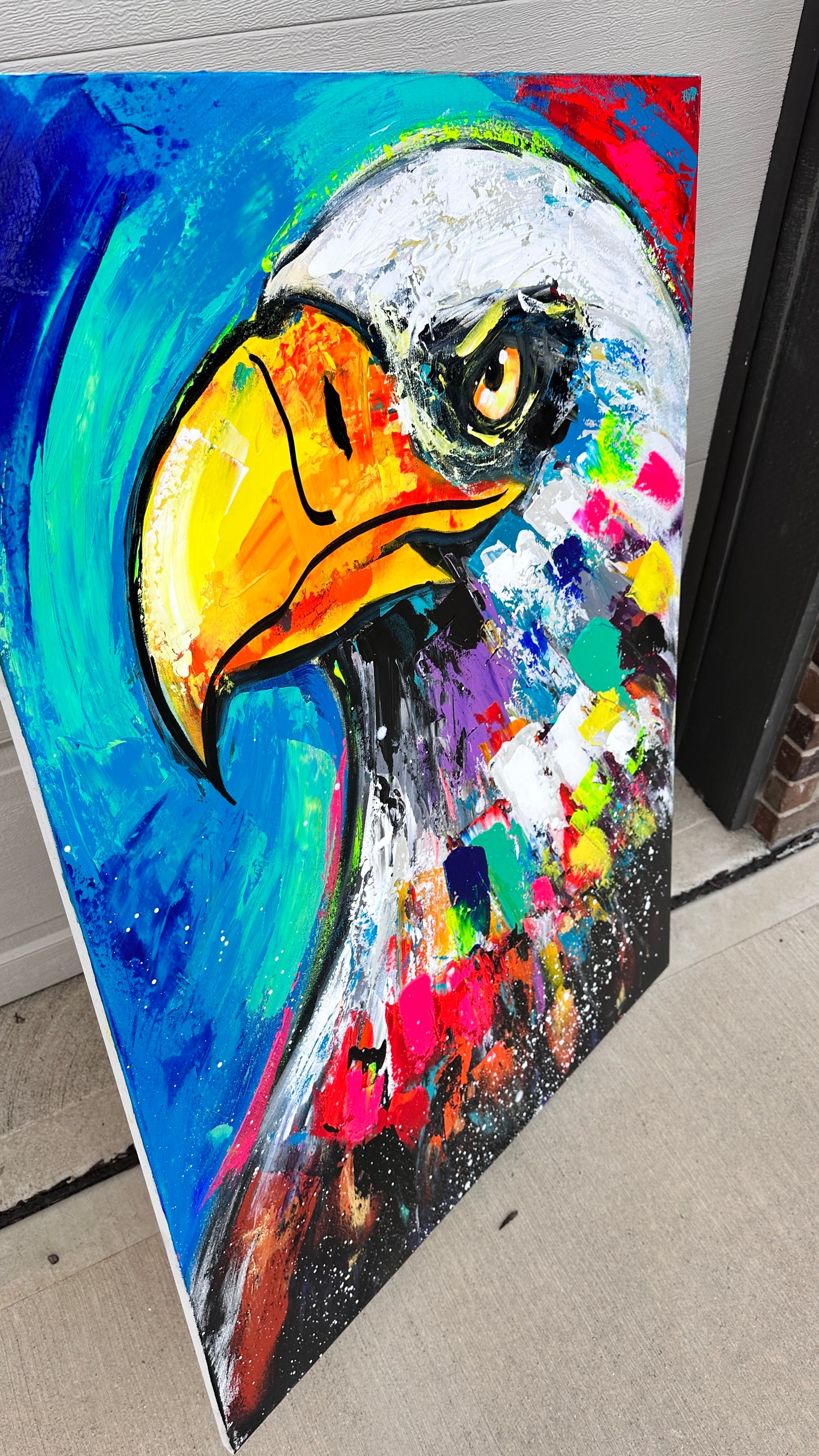 AVAILABLE | 36x48 Stay Inspired Abstract Eagle Painting (Practice)