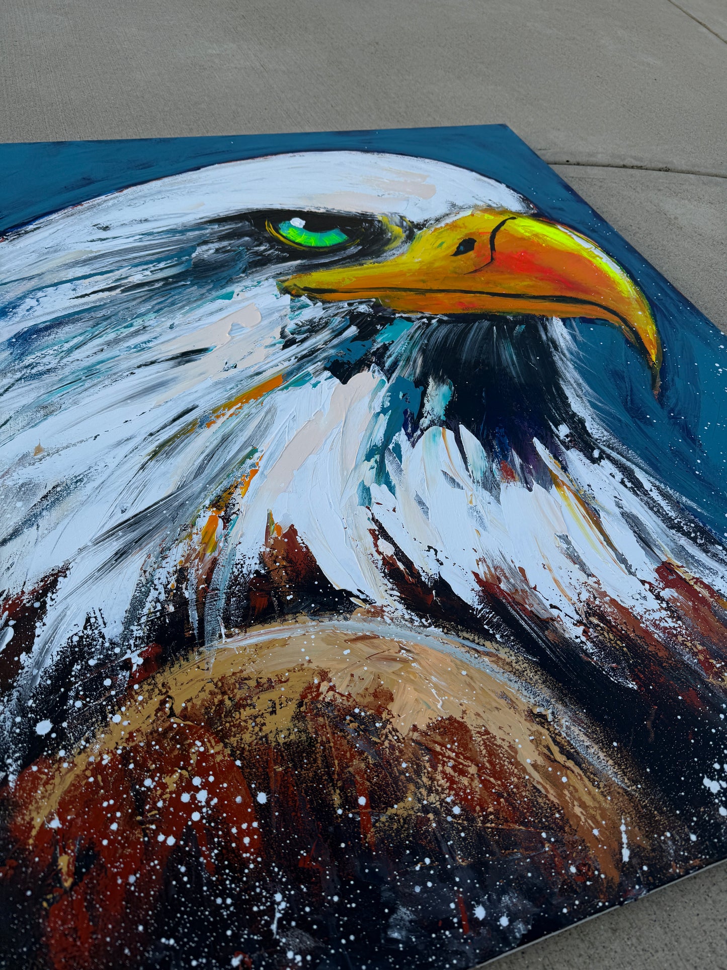 AVAILABLE | 36x48 RESILIENT Abstract Eagle Painting (Practice)