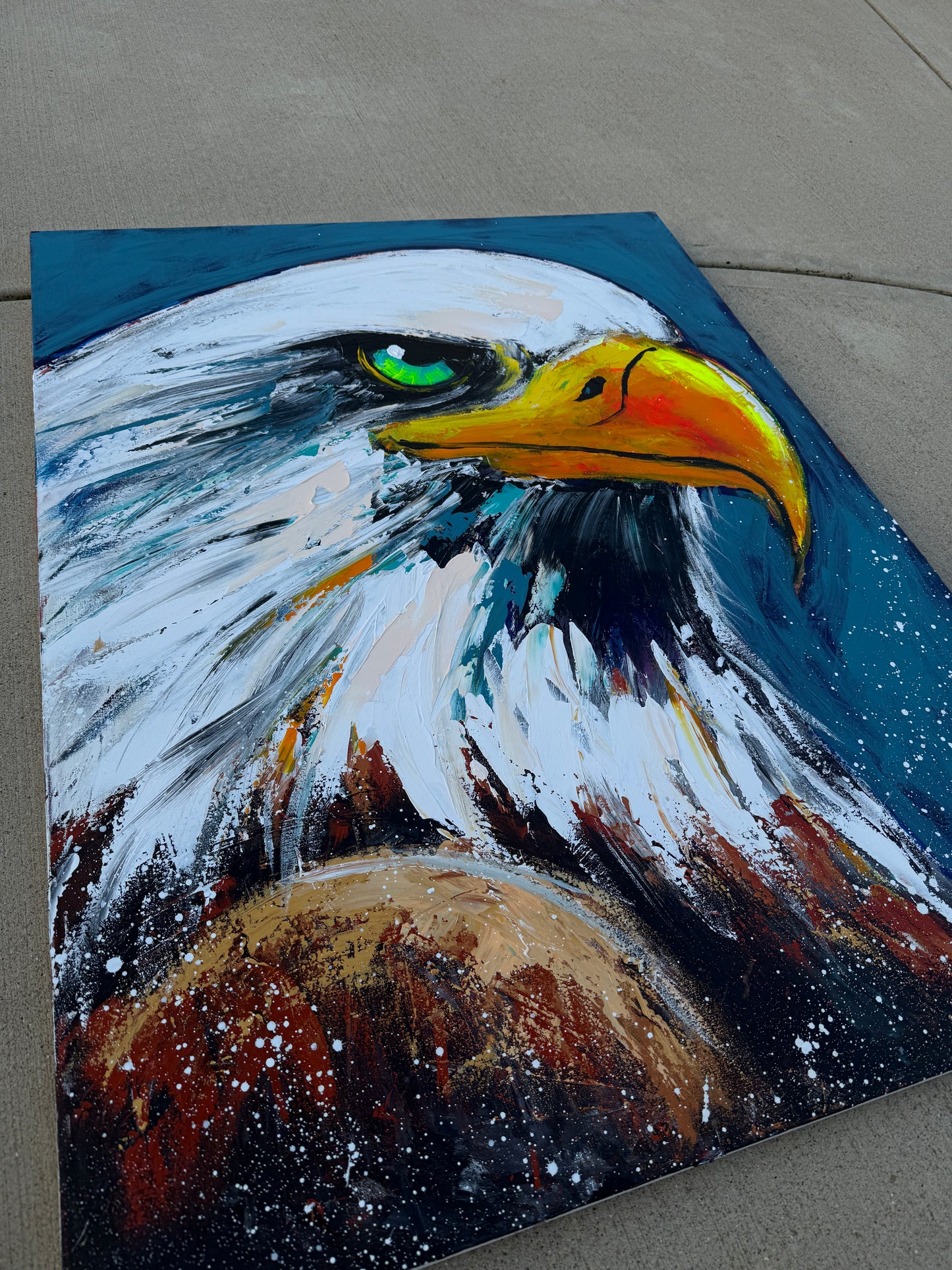 AVAILABLE | 36x48 RESILIENT Abstract Eagle Painting (Practice)