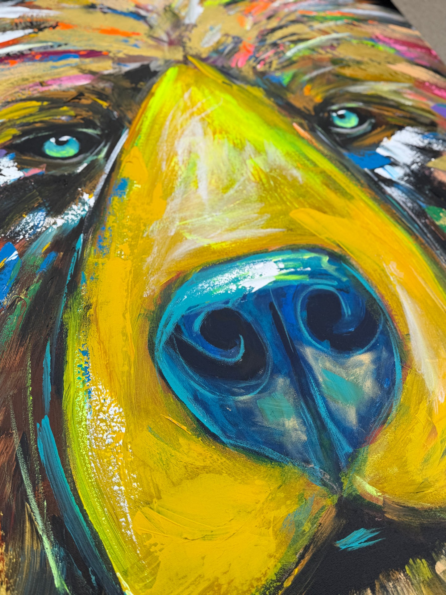 36x48 (Practice) Abstract Bear Painting