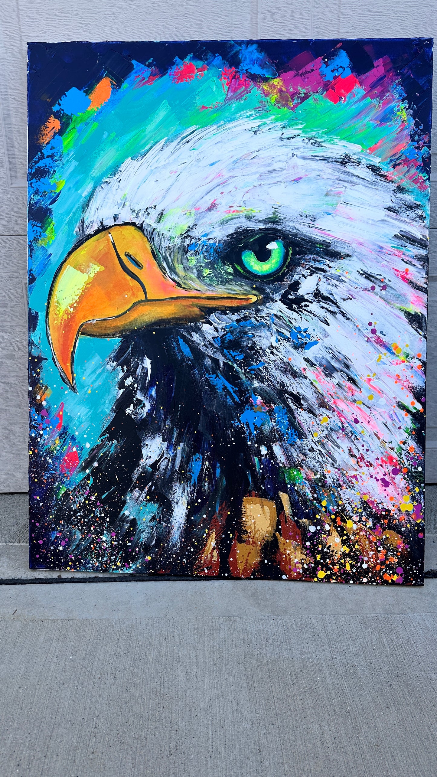 30x40 RISE UP (original) eagle painting by Sam Glenn