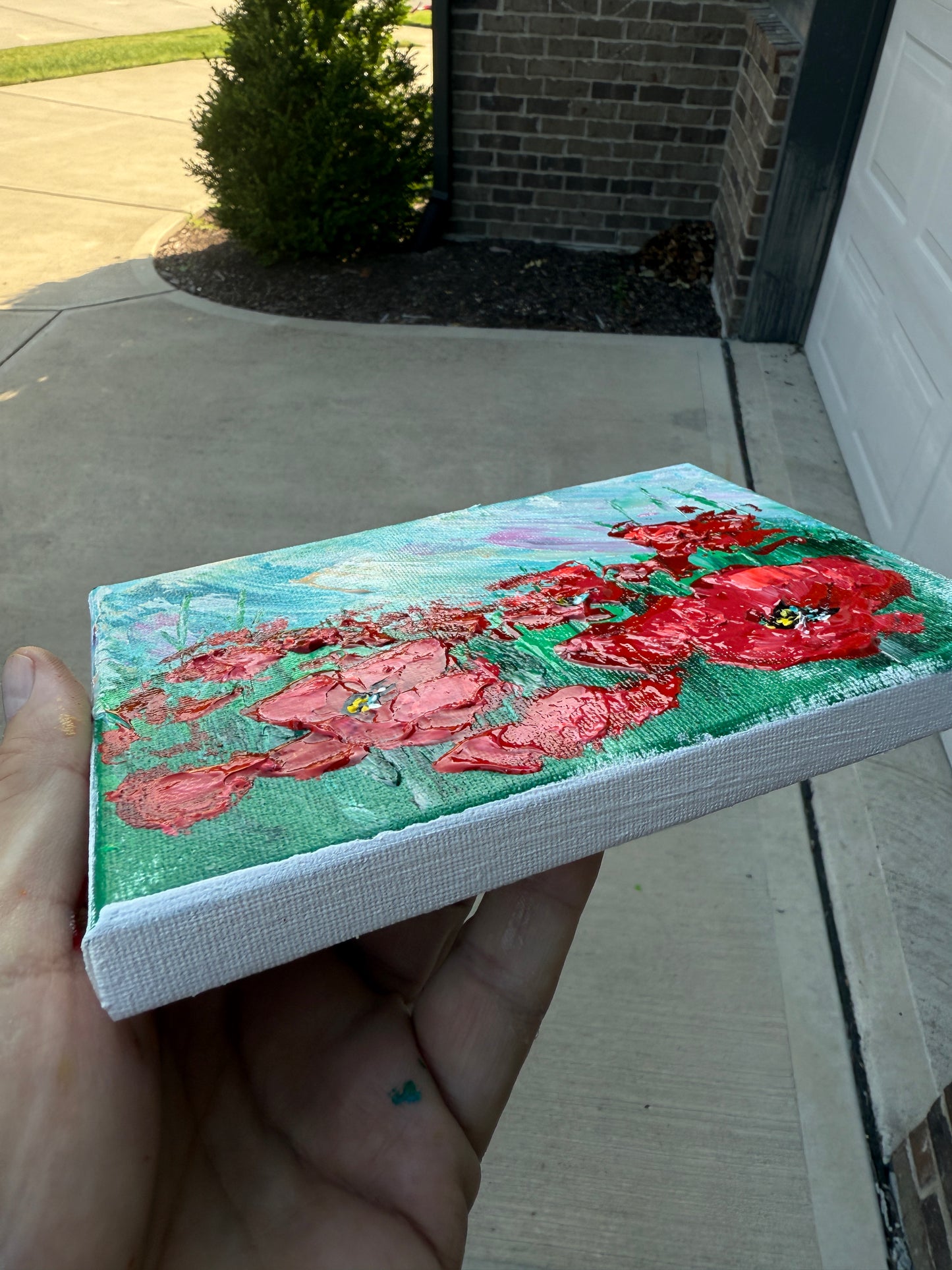 5x7 Wild Red 😜 Flowers – Sam Glenn Art
