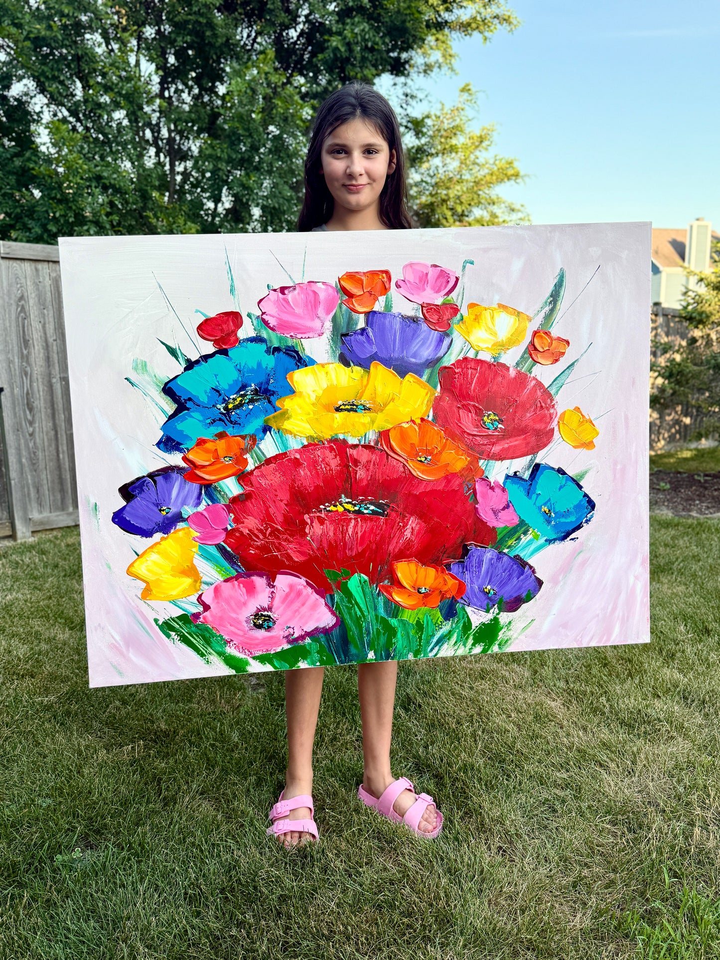 36x48 (Practice) Abstract “Poppies are Fun” Painting