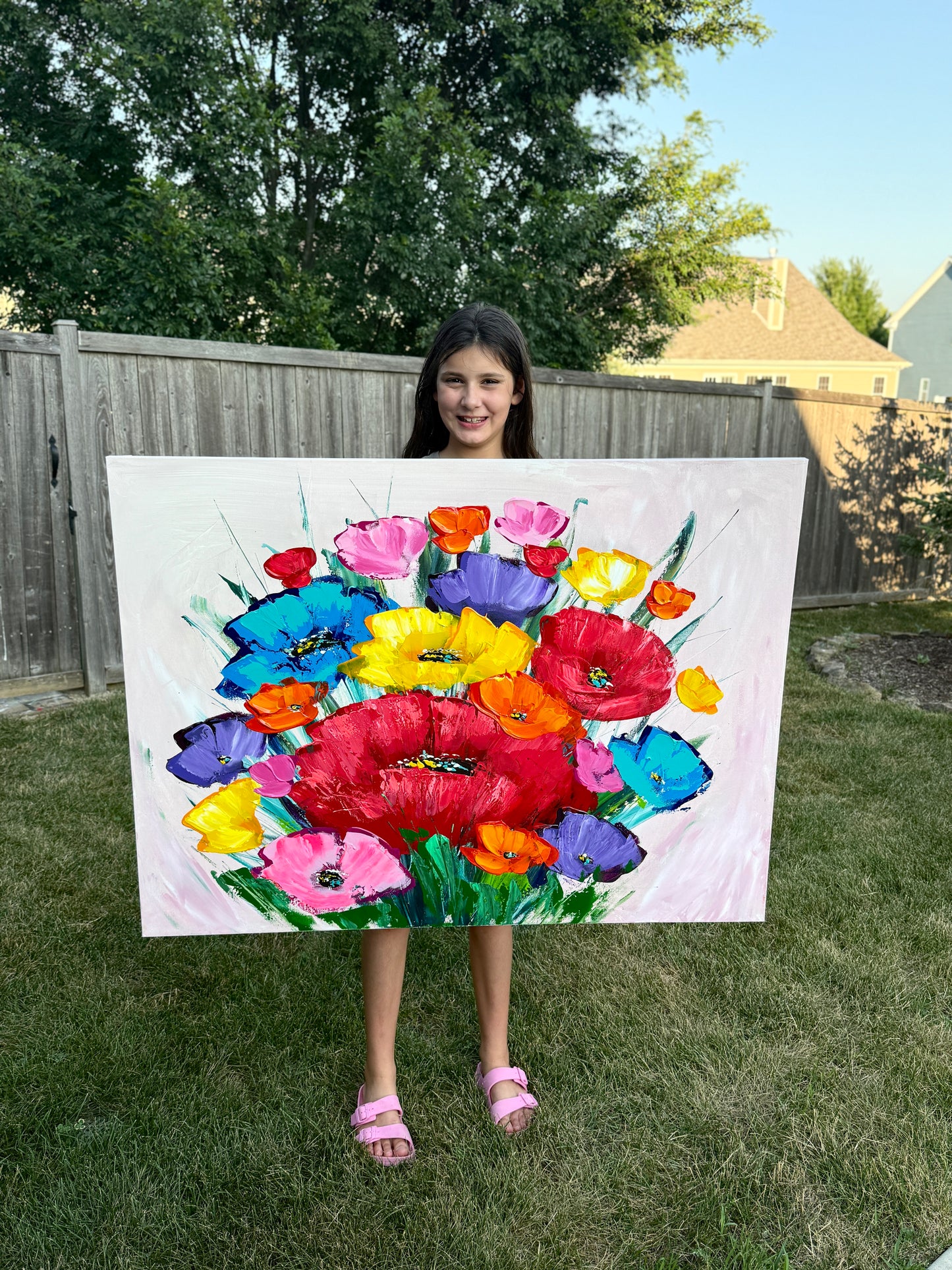 36x48 (Practice) Abstract “Poppies are Fun” Painting