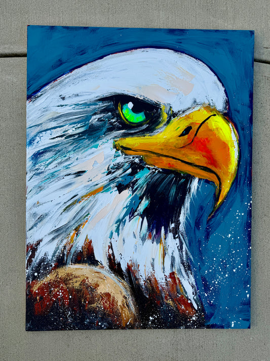AVAILABLE | 36x48 RESILIENT Abstract Eagle Painting (Practice)