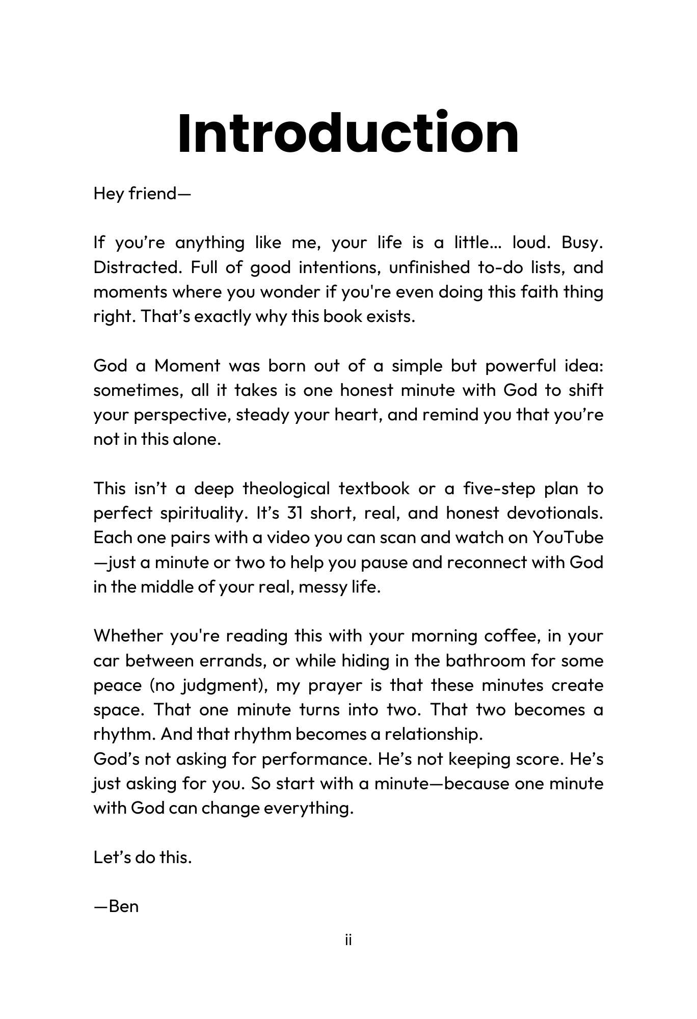 Busy Schedule??? Try this —Grow Closer to God with 4 God a Moment Books by Ben Glenn