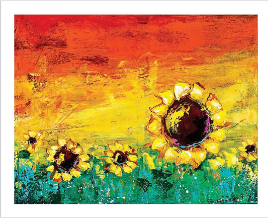 16x20 Vibrant High Quality Print: Happy Flowers