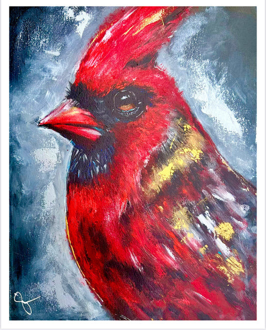 16x20 Vibrant High Quality Print: Cardinal Remembering those We Love